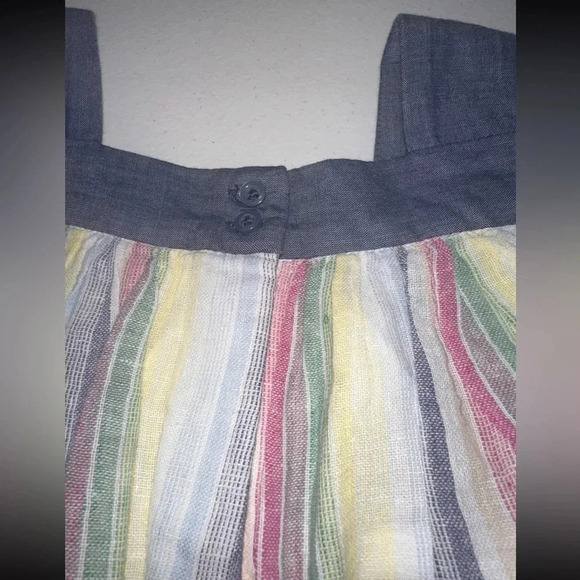 NWT Baby GAP Pastel Striped Chambray Dress - Picture 4 of 8